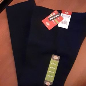 Dickies girls navy blue stretch twill pants slim straight 4 pockets size 10 NEW…